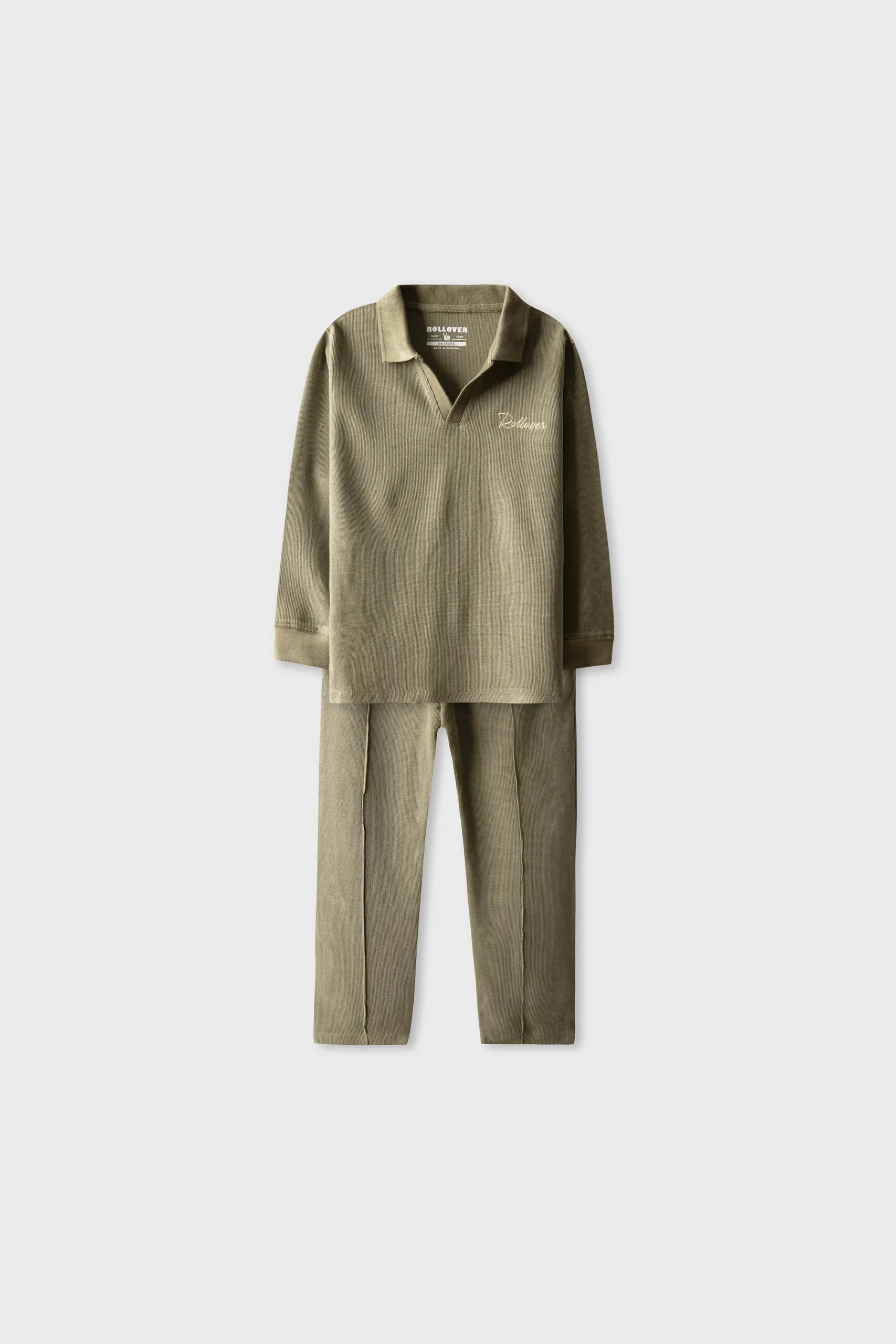 Boys Signature Olive Waffle Co-ord Set