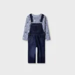 Junior Boys Trek Mid-Blue Dungaree Set