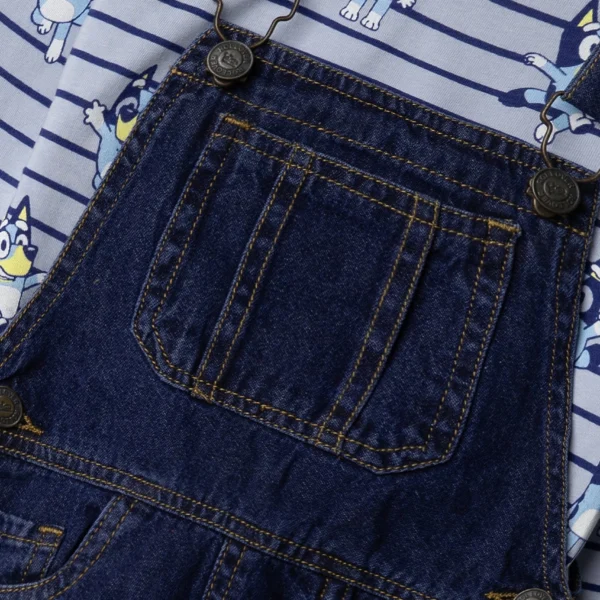 Junior Boys Trek Mid-Blue Dungaree Set